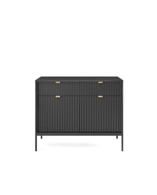 Nova KSZ104 chest of drawers, with drawers, doors, black / black frame