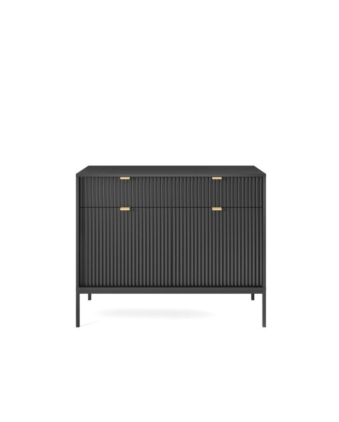 Nova KSZ104 chest of drawers, with drawers, doors, black / black frame