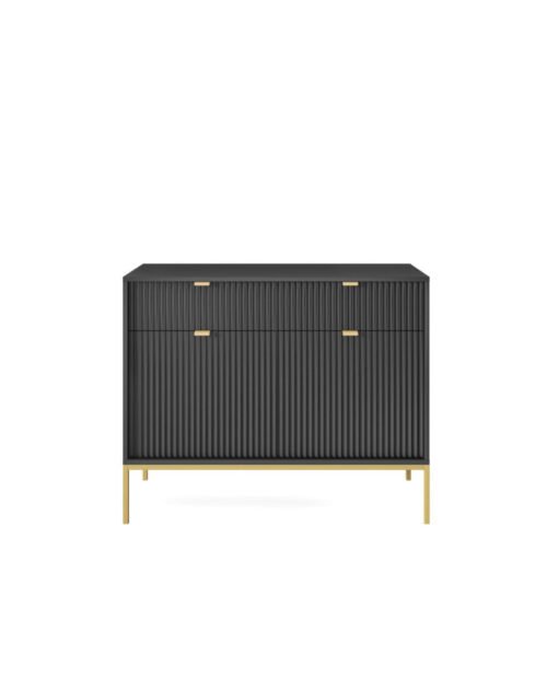 Nova KSZ104 chest of drawers, with drawers, doors, black/gold frame