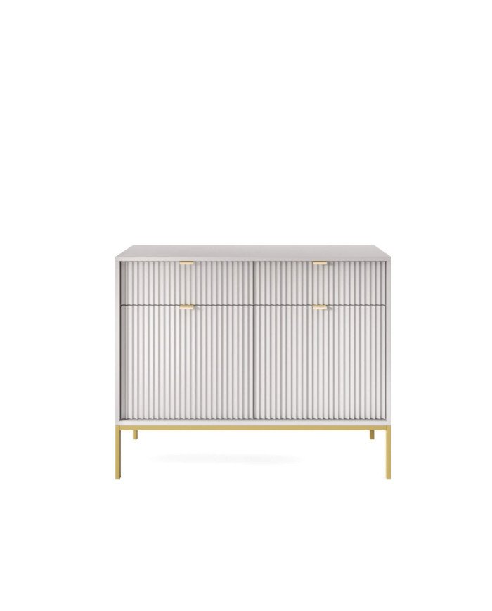 Nova KSZ104 chest of drawers, with drawers, doors, gray/gold frame