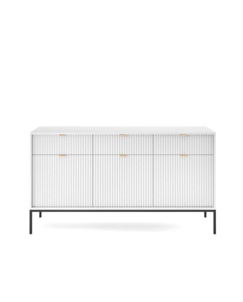 Nova KSZ154 chest of drawers, with doors, drawers, white/black frame