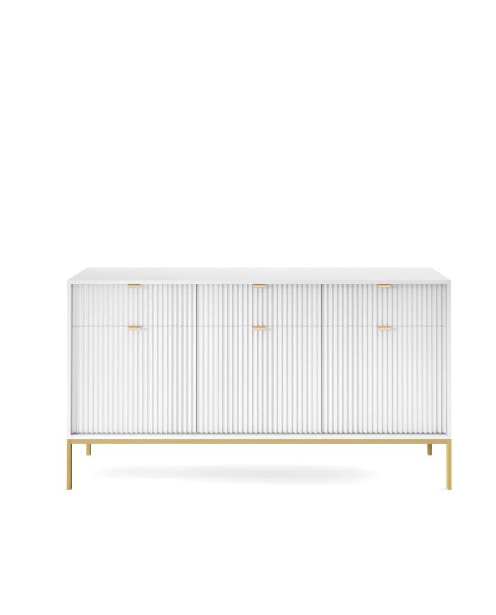 Nova KSZ154 chest of drawers, with doors, white/gold frame
