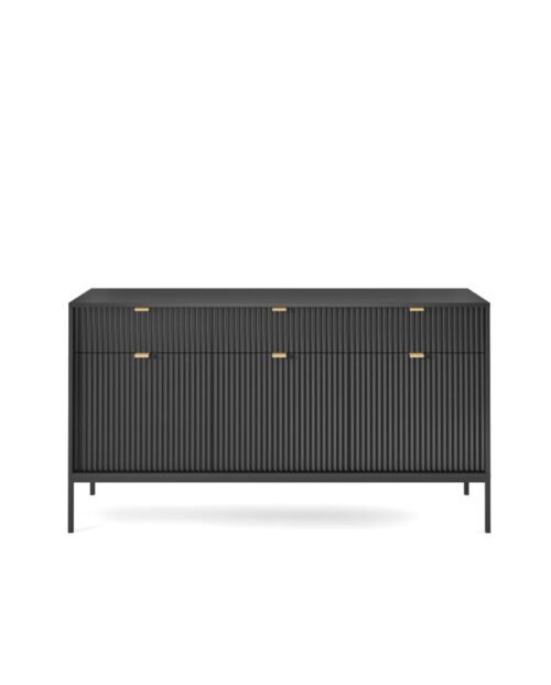 Nova KSZ154 chest of drawers, with drawers, doors, black / black frame