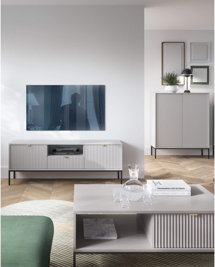 Nova KSZ154 chest of drawers, with drawers, doors, gray/black frame - Image 4
