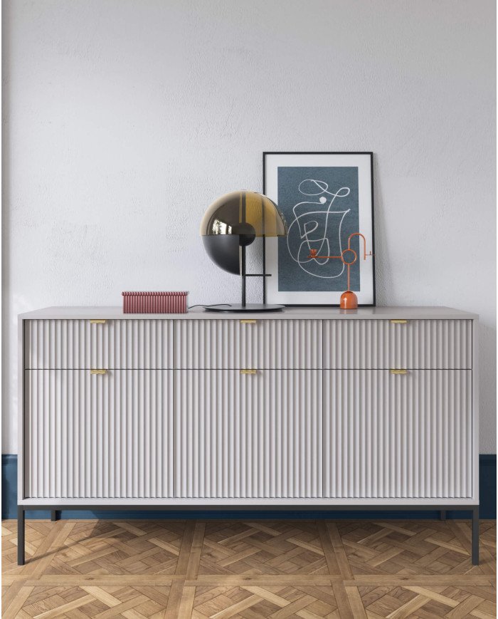 Nova KSZ154 chest of drawers, with drawers, doors, gray/black frame - Image 6