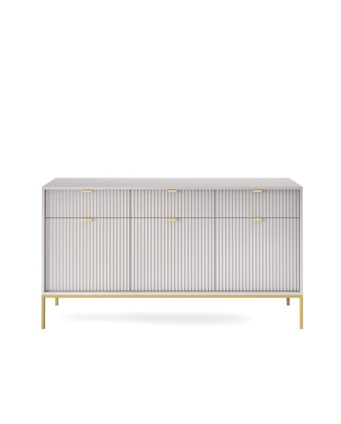 Nova KSZ154 chest of drawers, with drawers, doors, gray/gold frame
