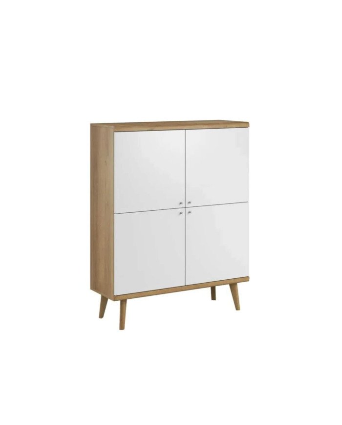 Primo PK107 chest of drawers, four doors, Riviera Oak / white