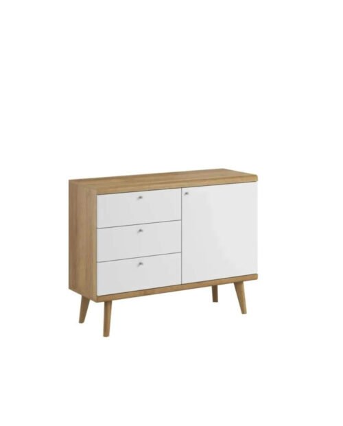 Primo PKSZ107 chest of drawers, with doors, Riviera Oak/White
