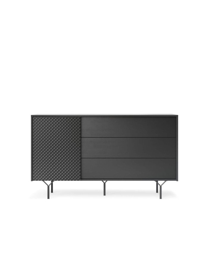 Raven KSZ144 chest of drawers, with doors, black