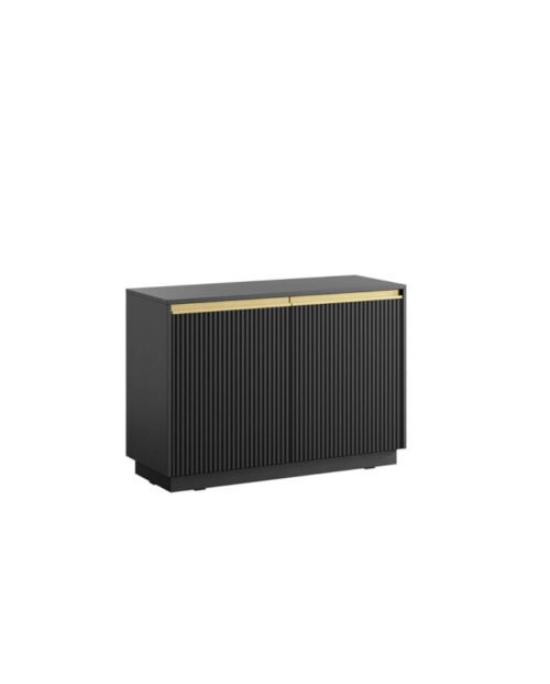 ROYAL K-104 chest of drawers, two doors, black/gold