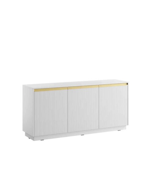 ROYAL K-154 chest of drawers, three doors, white/gold