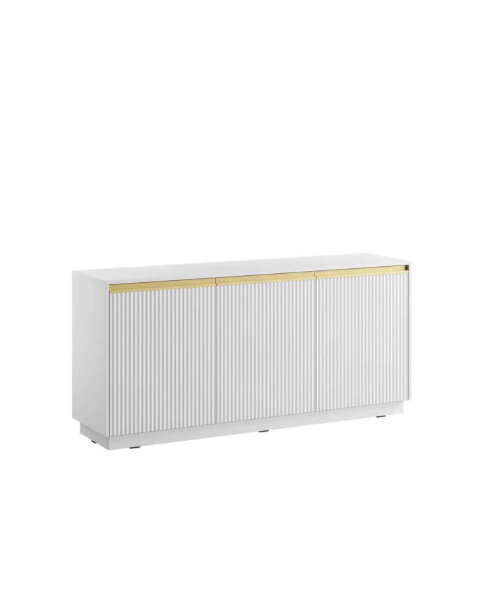 ROYAL K-154 chest of drawers, three doors, white/gold