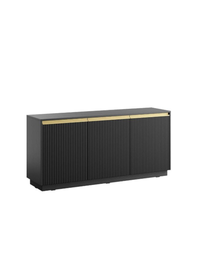 ROYAL K-154 chest of drawers, three doors, black/gold