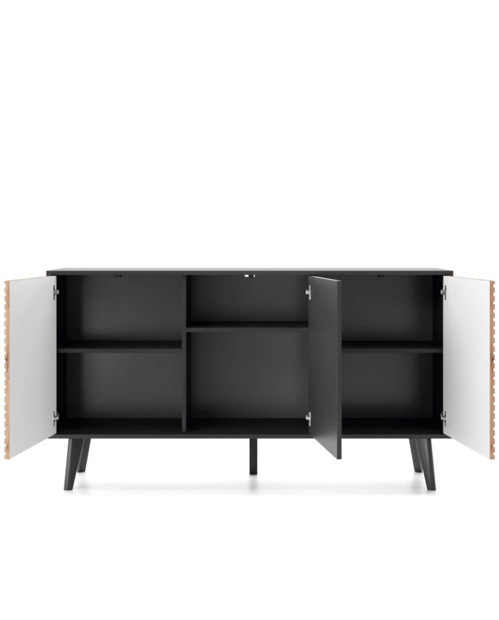 Willow K154 chest of drawers, three doors, Artisan oak/black - Image 2