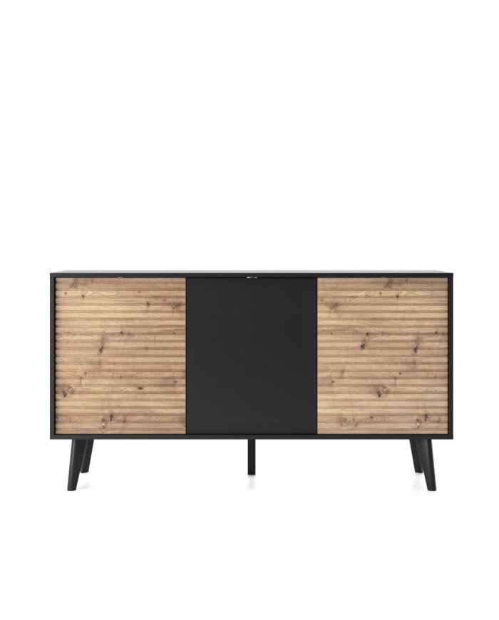 Willow K154 chest of drawers, three doors, Artisan oak/black
