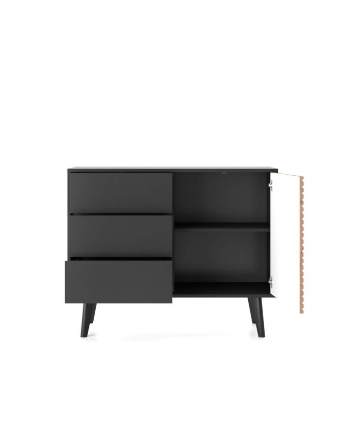 Willow KSZ104 chest of drawers, with doors, Artisan oak/black - Image 2