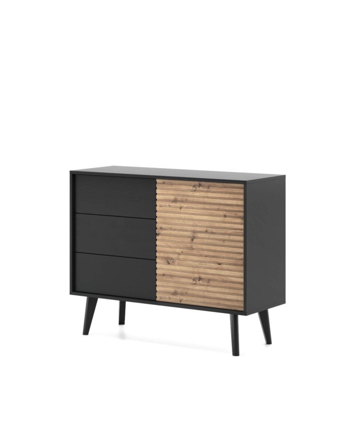 Willow KSZ104 chest of drawers, with doors, Artisan oak/black - Image 3