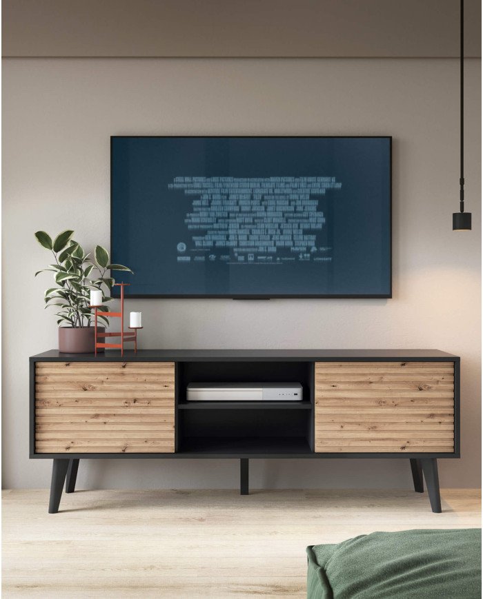 Willow KSZ104 chest of drawers, with doors, Artisan oak/black - Image 6