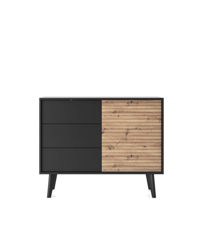 Willow KSZ104 chest of drawers, with doors, Artisan oak/black
