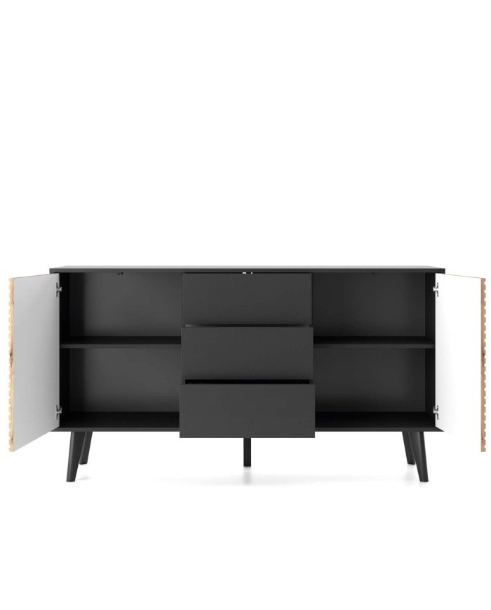 Willow KSZ154 chest of drawers, with doors, Artisan oak/black - Image 2