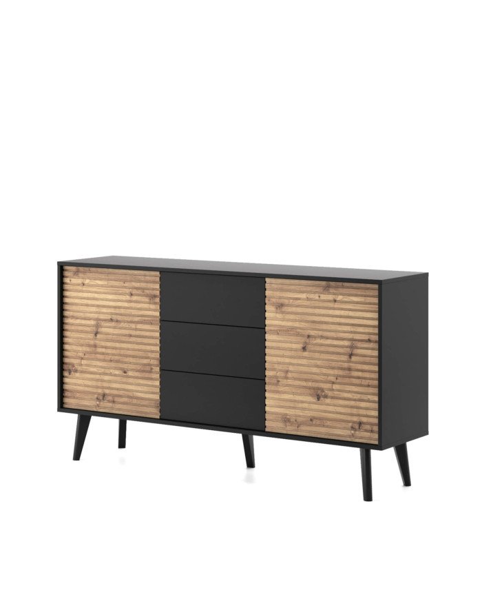 Willow KSZ154 chest of drawers, with doors, Artisan oak/black - Image 3