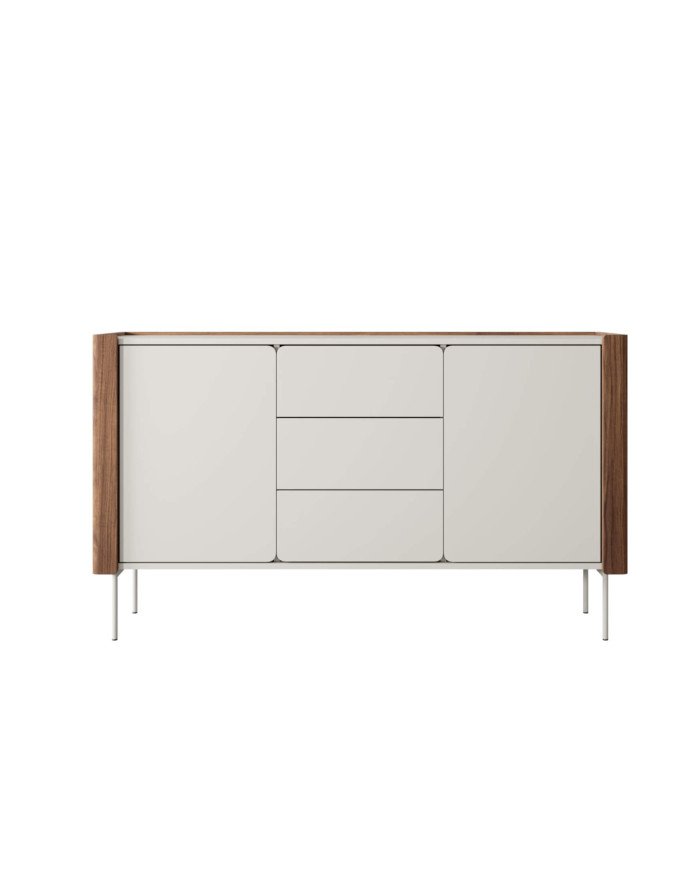 Wrap chest of drawers K-141, with doors, drawers, walnut/cashmere color - Image 3