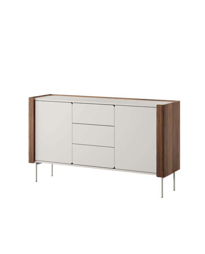 Wrap chest of drawers K-141, with doors, drawers, walnut/cashmere color - Image 4