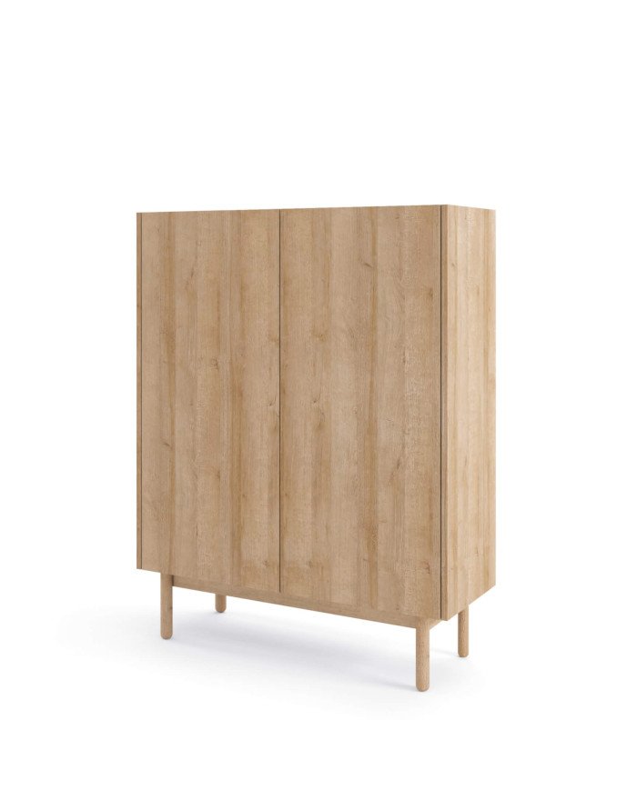 Boho KD97 tall chest of drawers, two doors, Riviera Oak/Bianco marble - Image 2