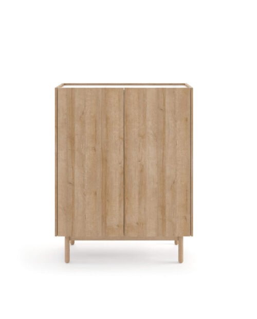 Boho KD97 tall chest of drawers, two doors, Riviera Oak/Bianco marble
