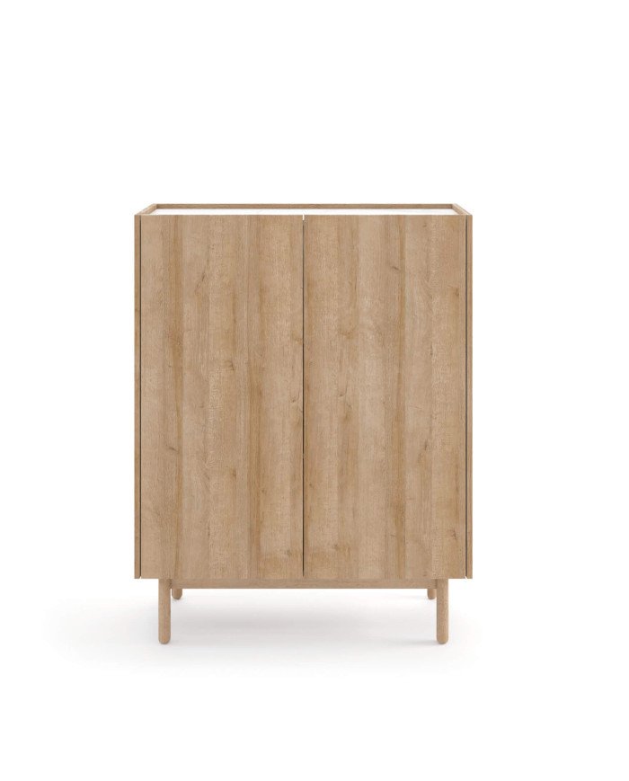 Boho KD97 tall chest of drawers, two doors, Riviera Oak/Bianco marble