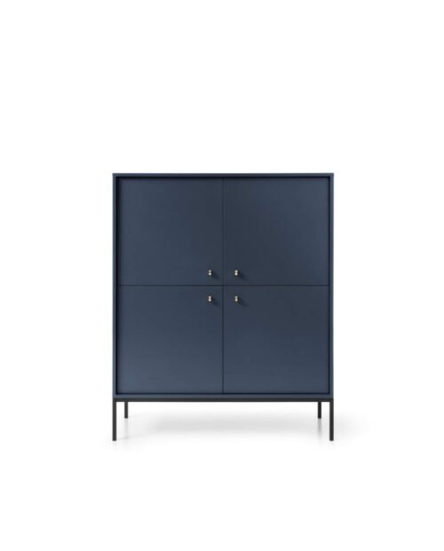 Mono MK104 tall chest of drawers with doors, dark blue/black frame
