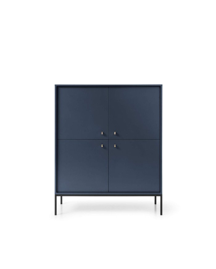 Mono MK104 tall chest of drawers with doors, dark blue/black frame