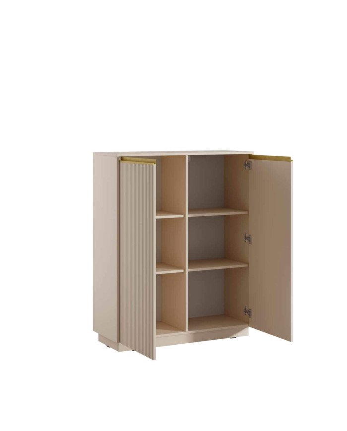 ROYAL KW-104 tall chest of drawers, two doors, beige/gold color - Image 2