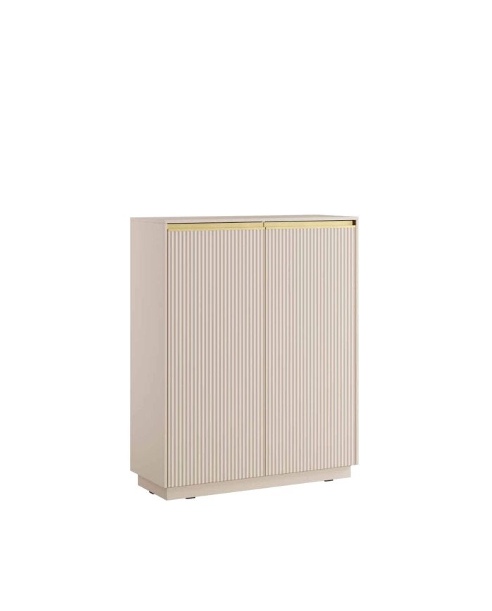 ROYAL KW-104 tall chest of drawers, two doors, beige/gold color