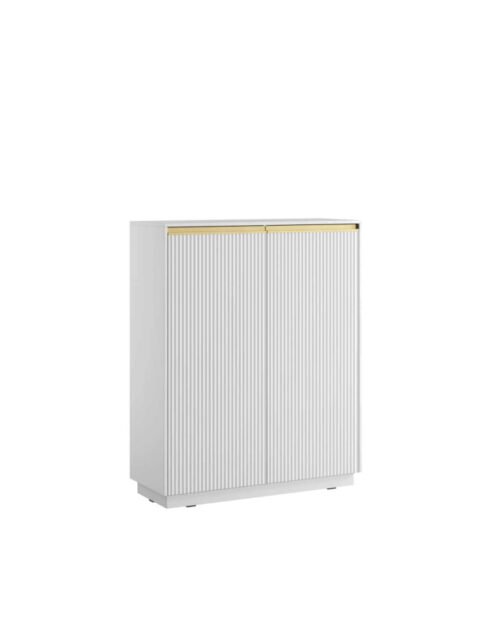 ROYAL KW-104 tall chest of drawers, two doors, white/gold