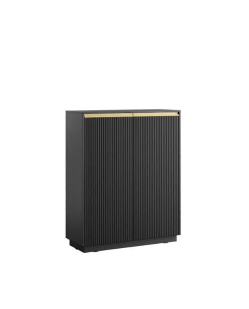 ROYAL KW-104 tall chest of drawers, two doors, black/gold