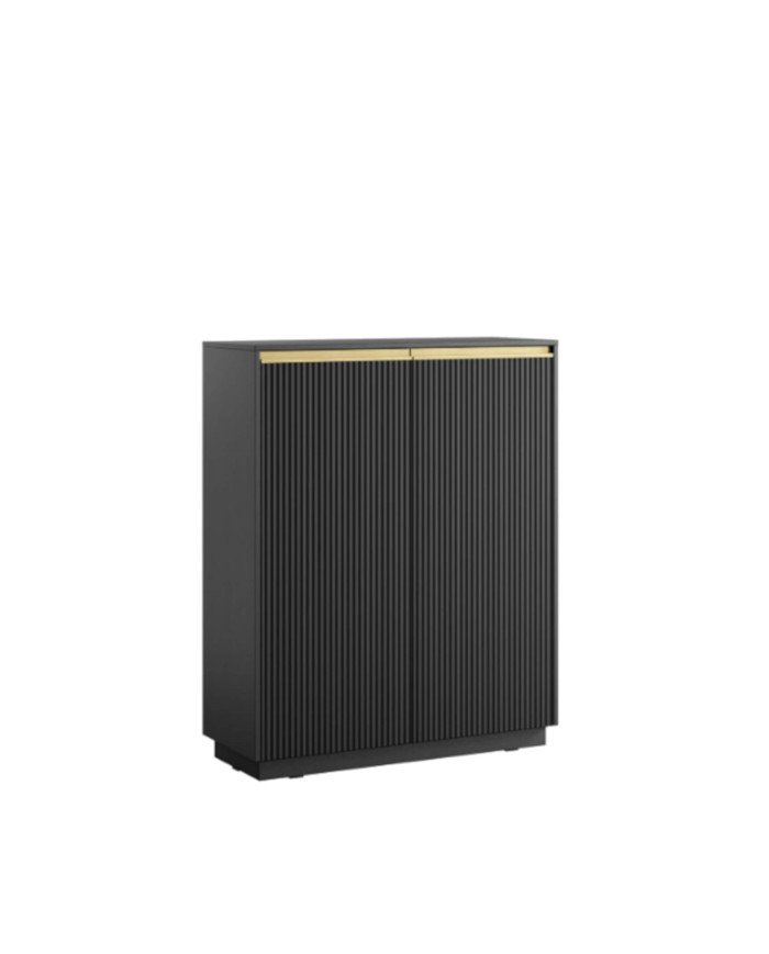 ROYAL KW-104 tall chest of drawers, two doors, black/gold