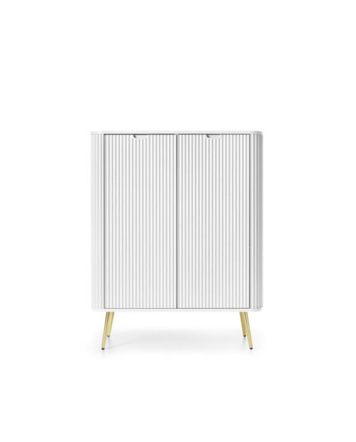 Zova K-103 high chest of drawers, 2 doors, white