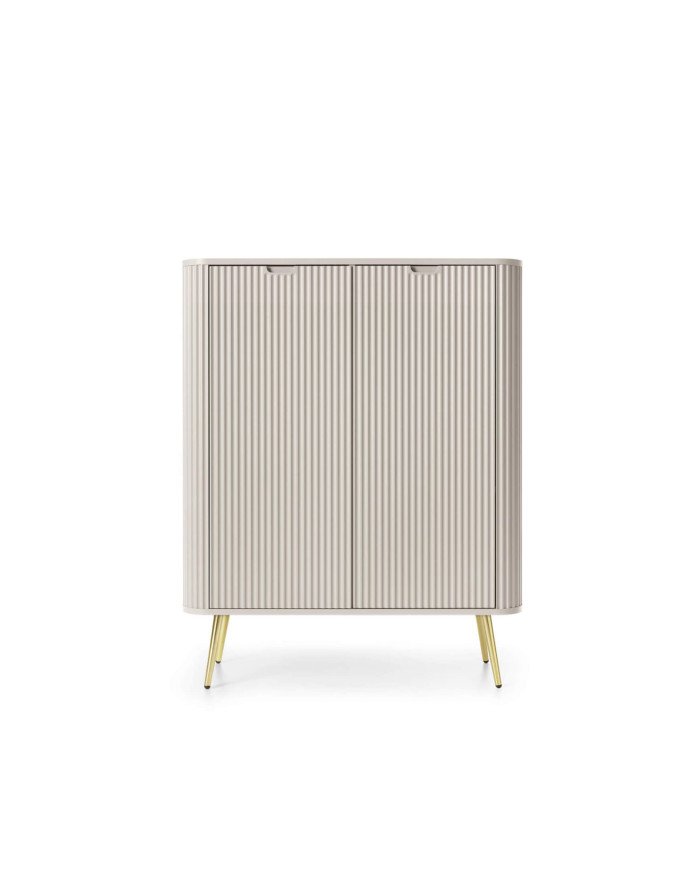 Zova K-103 tall chest of drawers, 2 doors, cashmere color