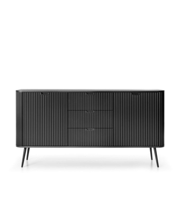 Zova KSZ-168 chest of drawers, 2 doors, 3 drawers, black - Image 2