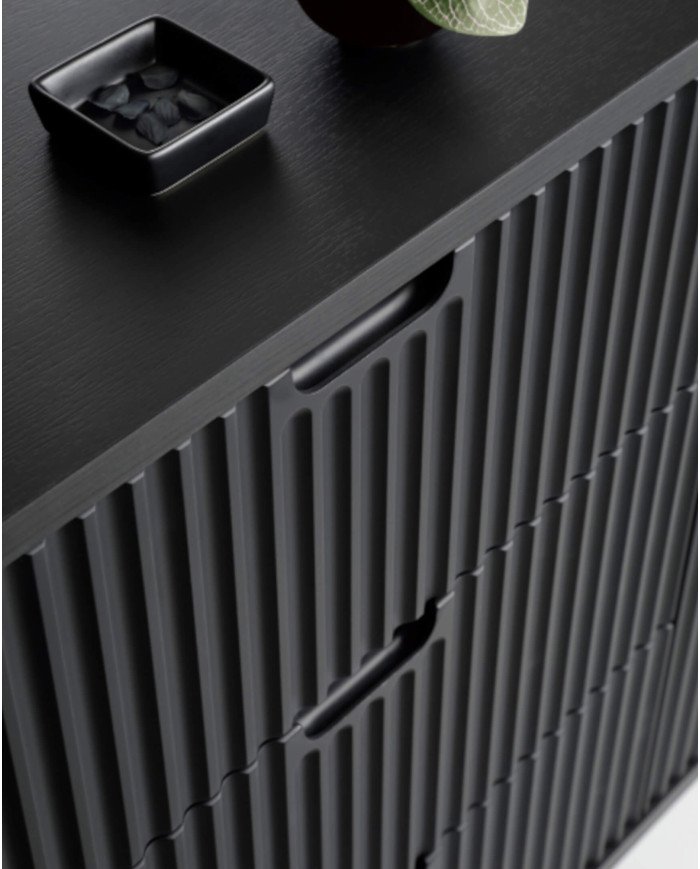 Zova KSZ-168 chest of drawers, 2 doors, 3 drawers, black - Image 5