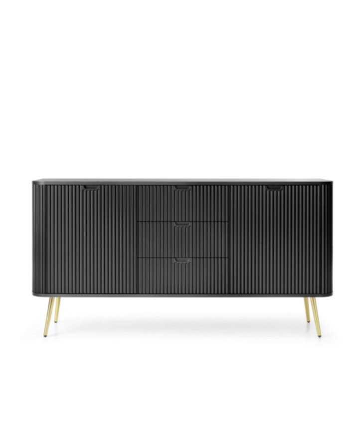 Zova KSZ-168 chest of drawers, 2 doors, 3 drawers, black