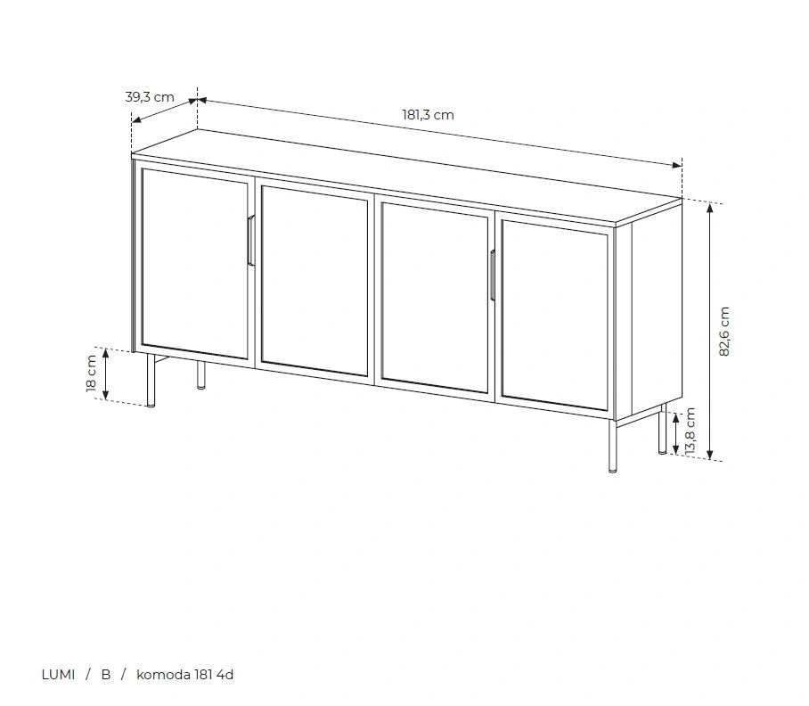 Lumi 4D chest of drawers with tempered glass, decorated with cashmere flutes - Image 7