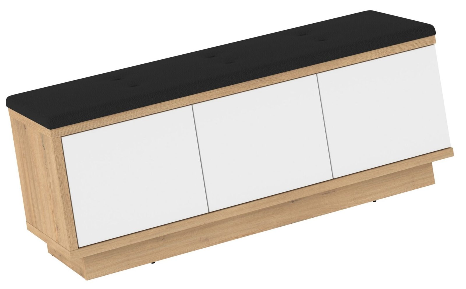 HYBRID 02 hallway cabinet with seat, cremona oak, white gloss colorHYBRID - Image 3