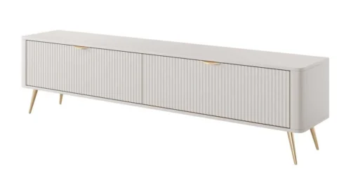 Lante TV cabinet 200 cm on high gold legs, beige
