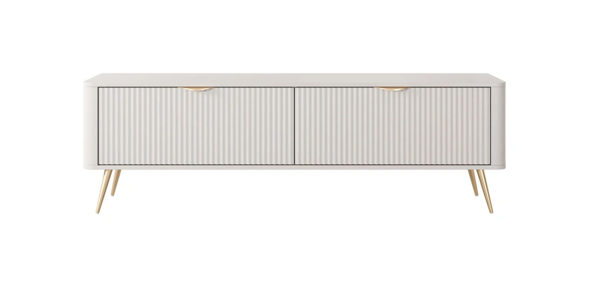 Lante TV cabinet 163 cm on high gold legs, beige - Image 2