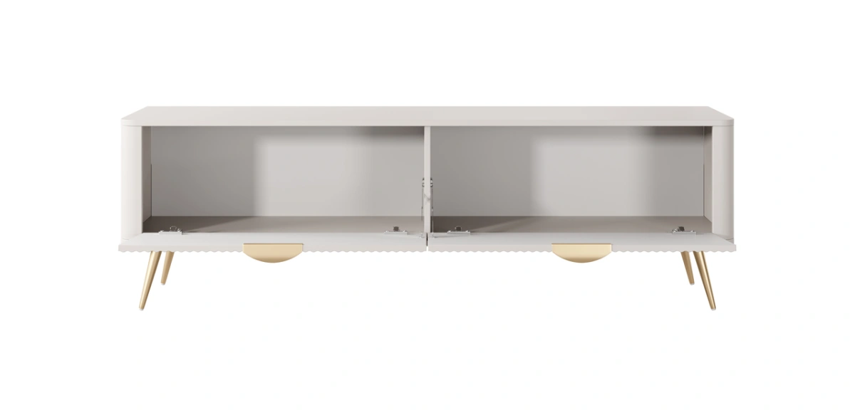 Lante TV cabinet 163 cm on high gold legs, beige - Image 4