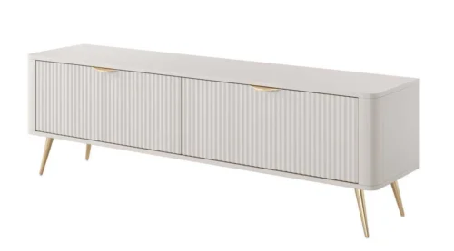Lante TV cabinet 163 cm on high gold legs, beige