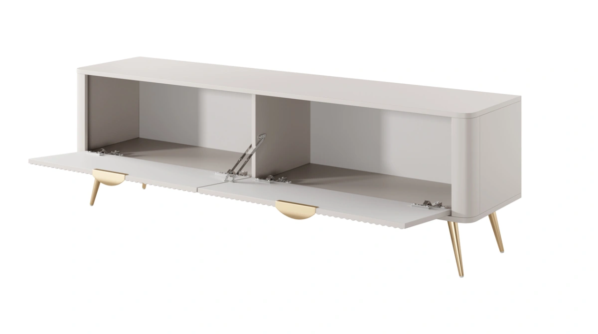 Lante TV cabinet 163 cm on high gold legs, beige - Image 3
