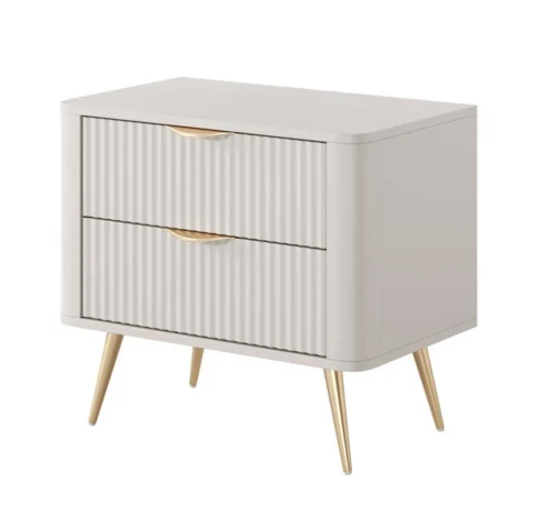Lante bedside table on tall gold legs, beige